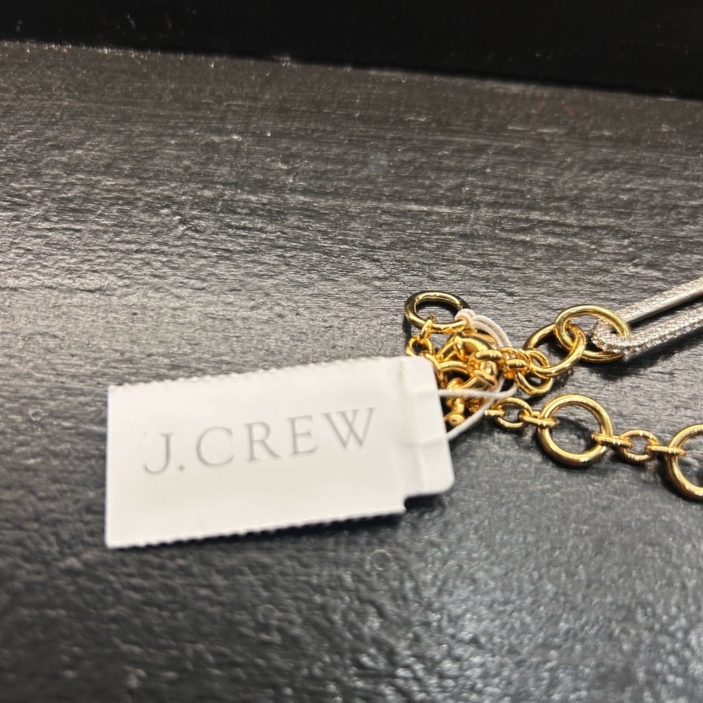 J Crew gold and crystal necklace. New with tags!